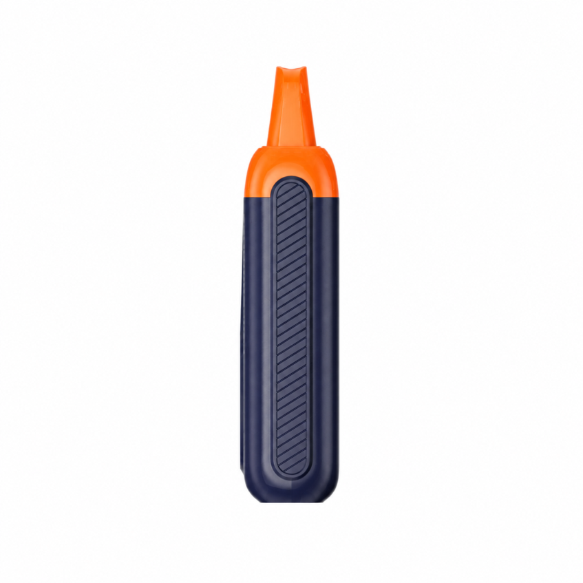 CCELL TurBoom 2.0ml in navy blue and orange — ribbed grip side