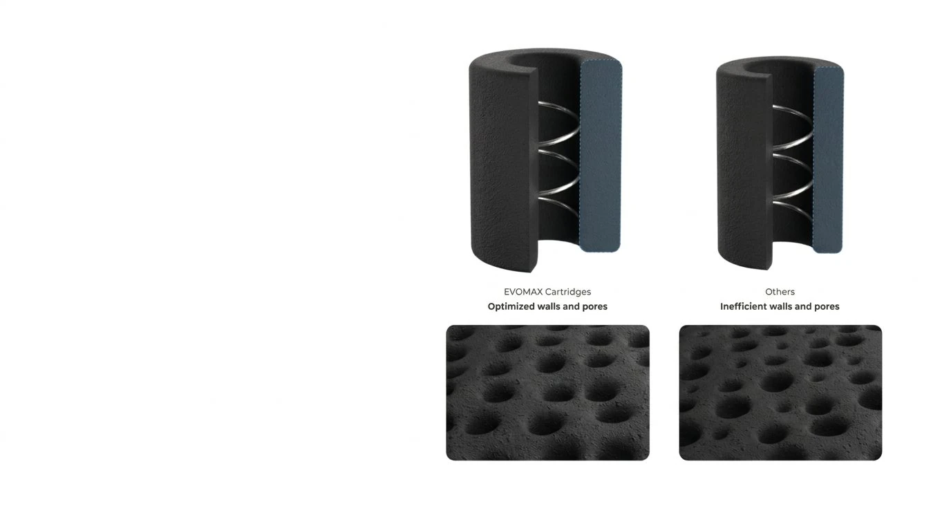 CCELL EVOMAX ceramic walls and pores, CCELL illustration